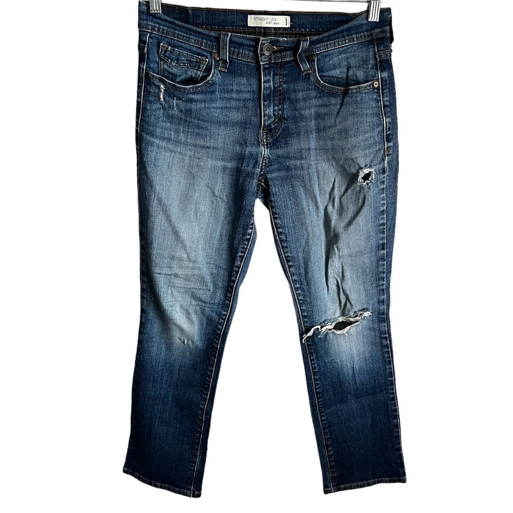 Levi’s 505s Distressed straight Leg Short Denim Jeans